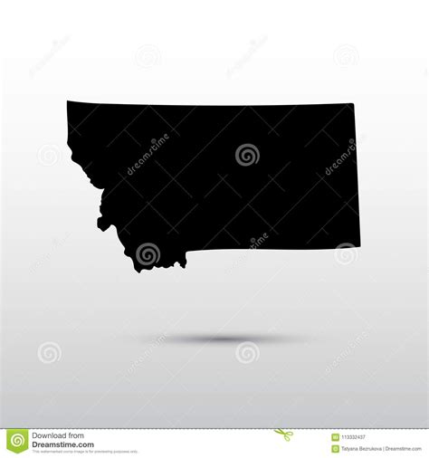 Map Of The U S State Of Montana Stock Illustration Illustration Of