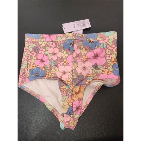 Wild Fable Swim Wild Fable High Waisted Cheeky Bikini Swim Bottom Size X Small Xs Flower