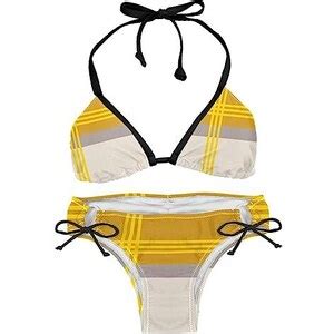 Suojapuku Bikini Da Donna Costume Da Bagno A Due Pezzi Motivo A Strisce Moderno Insiemi Del