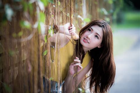 4K Asian Bokeh Brown Haired Glance Hair HD Wallpaper Rare Gallery