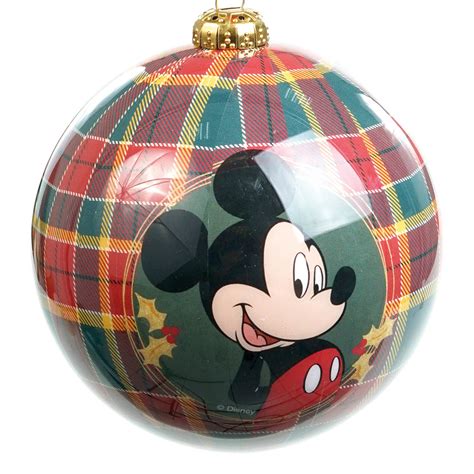 Bola Natal Mickey - Bola de Natal Mickey e Minnie Xadrez Vermelho e Verde 6cm | Jogo com 6 ...