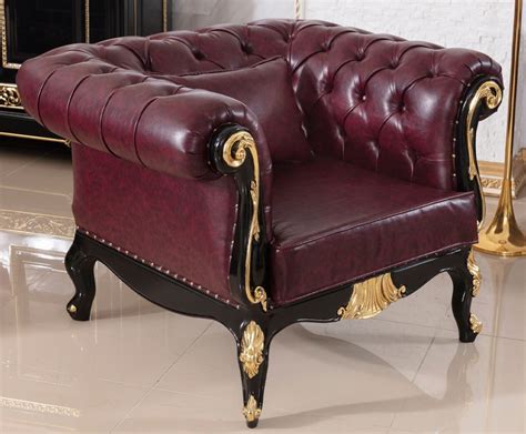 Casa Padrino Luxus Barock Chesterfield Sessel Bordeauxrot Schwarz