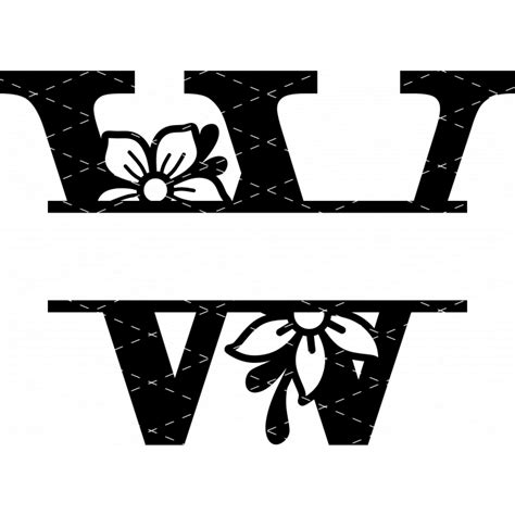 W Split Letter Monogram Svg