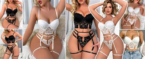 Avidlove Garter Lingerie For Women Lace Lingerie With Underwire Matc