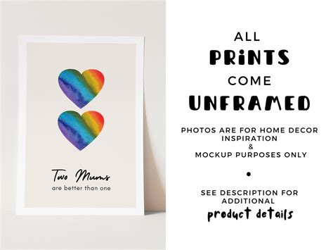 Two Mums Print Lesbian Mom Gift Lesbian Parents Gay Etsy