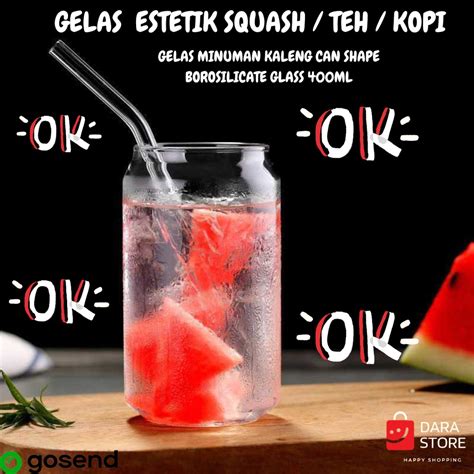 Jual Gelas Estetik Kopi Coffee Ergonomis Lengkung Gelas Minuman Kaleng