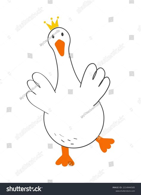 Hand Drawn Cute Goose Modern Vector Stock Vector Royalty Free 2214944585 Shutterstock