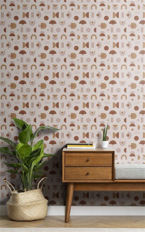 Mid century modern geometric wallpaper - crazepna