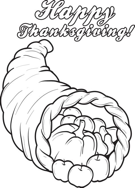 Printable Cornucopia Thanksgiving Coloring Page for Kids #3 – SupplyMe