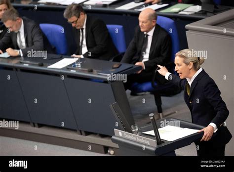 Alice Weidel Olaf Scholz Bundestag Deu Deutschland Alemania