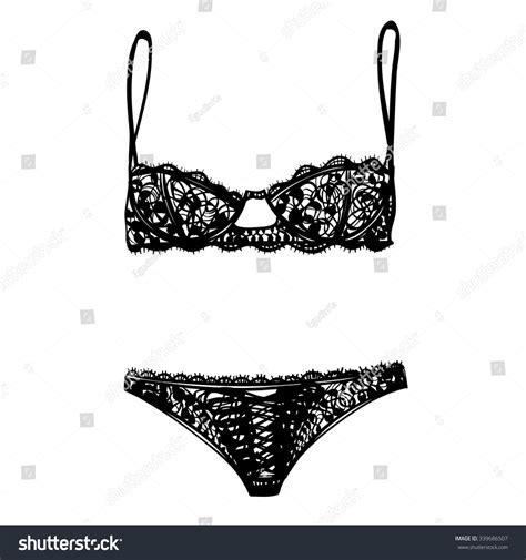 Fashion Sketch Women S Lace Sexy Lingerie Bra And Panties Hand Drawing Vector Illustration