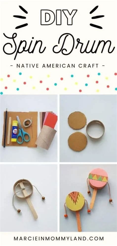 Easy Native American Spin Drum Craft for Kids - Marcie in Mommyland