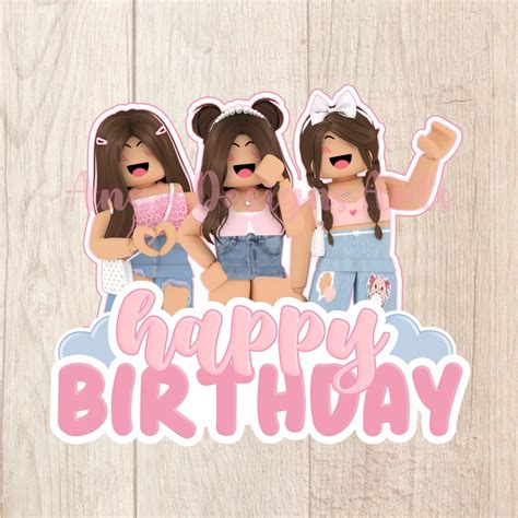 Result Images Of Roblox Happy Birthday Cake Topper Printable Png