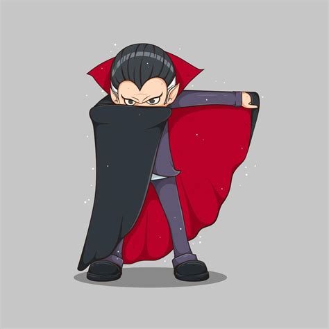 Cartoon Vampire Vector Clip Art Illustration With Simple Gradient All