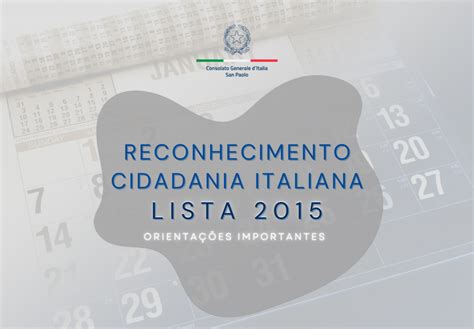 Convocação do ano 2015 para o reconhecimento da cidadania italiana