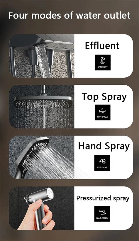 Luxury Concealed Shower Hot And Cold Standing Bathtub Digital The Rmostatic System Chrome