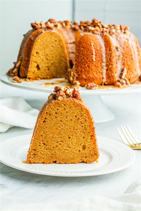 Southern Sweet Potato Pound Cake Pecan Praline Glaze Meiko And The Dish