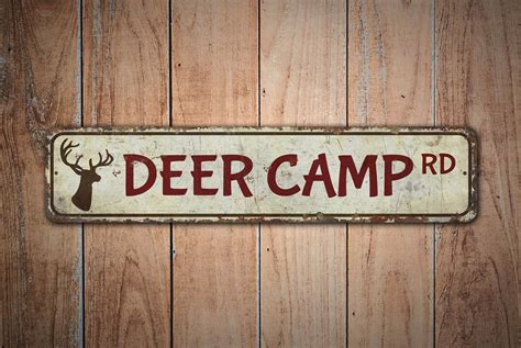 Deer Camp Road Sign Street Name Decor Street Name Sign Vintage