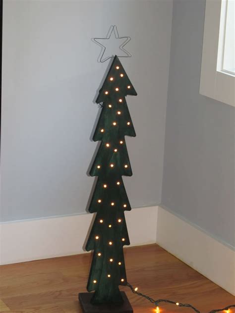 Lighted Wood Christmas Tree Hand Made Great T By Jamshome