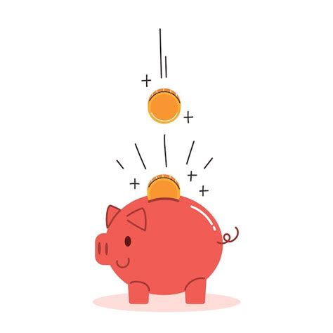 Premium Vector Piggy Bank And Coins