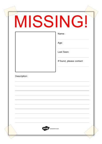 40 Printable Missing Poster Templates Flyers Signs