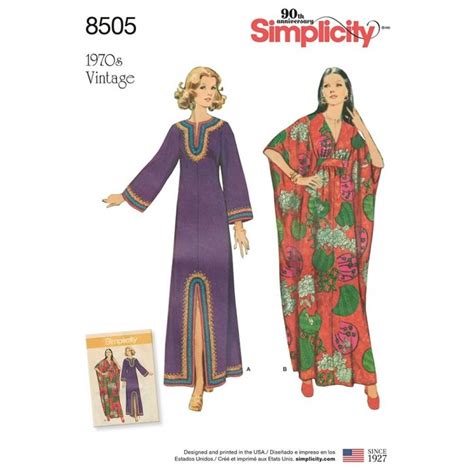 Caftan Sewing Pattern Misses Vintage Caftans Simplicity Sewing Pattern