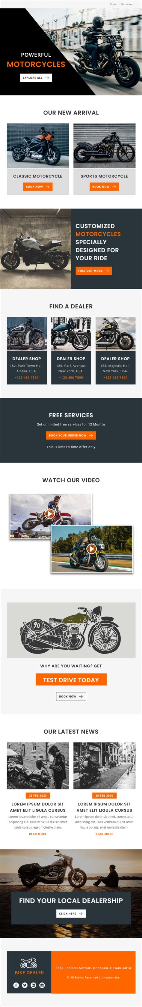 bike dealer multipurpose responsive email template pennyblack templates