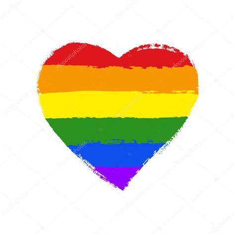 Tarjeta de felicitación de orgullo LGBT gay y lesbiana póster con corazón de arco iris