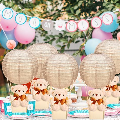 Sets Bear Hot Air Balloon Table Centerpieces For Baby Shower Diy