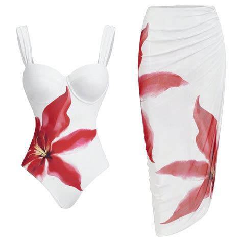 Lroveb One Piece Swimsuit With Skirt For Women Bikini Sexy Suspender