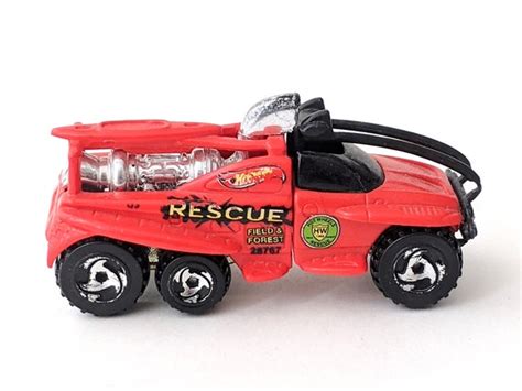 Hot Wheels Red Xs Ive Field And Forest Rescue Truck Stamped First Editions Push Pull Toys