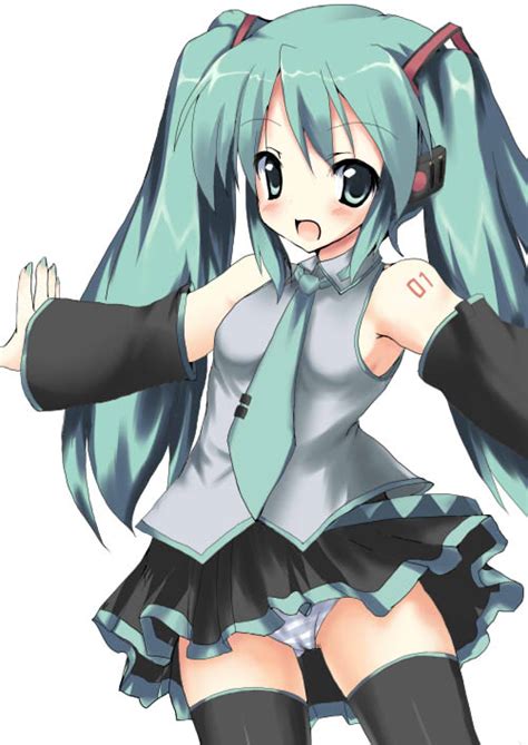 Safebooru Detached Sleeves Hatsune Miku Midori Shiki Thighhighs