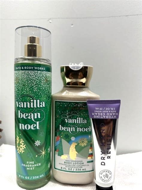 Bath Body Works Vanilla Bean Noel 3 Piece Gift Set Fine Fragrance