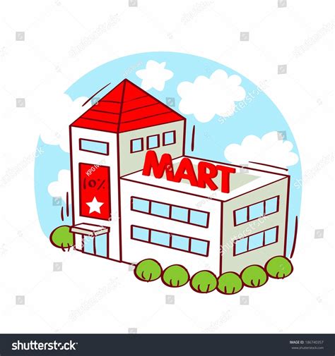 Illustration Shopping Mart Stock Illustration 186740357 Shutterstock