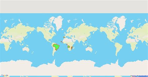 Map representing the countries where the Portuguese language is spoken : Scribble Maps