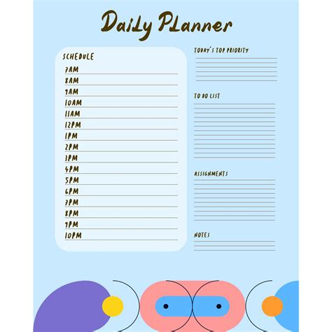 Daily Planner Calendar Template - 10 Free PDF Printables | Printablee