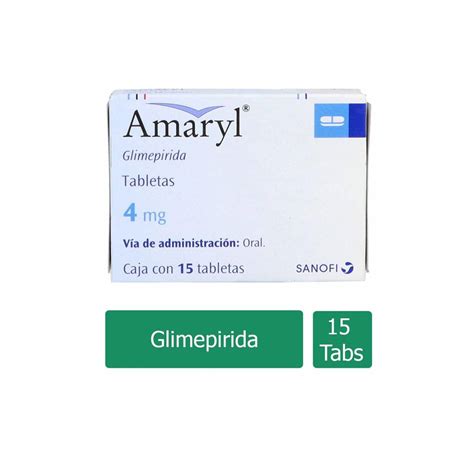 Amaryl 4 Mg Caja Con 15 Tabletas