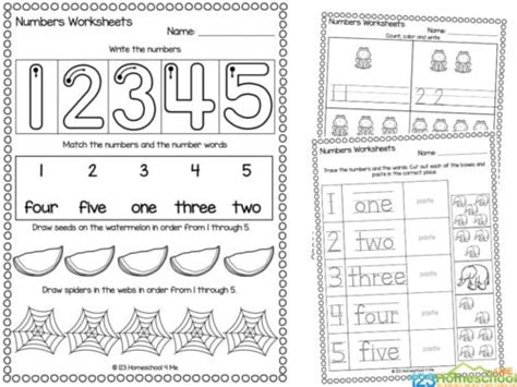 Free Printable Numbers 1 5 Worksheets