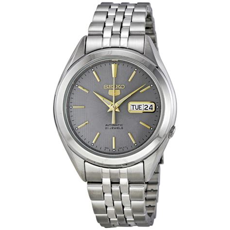 Seiko 5 Automatic Grey Dial Stainless Steel Men S Watch SNKL19