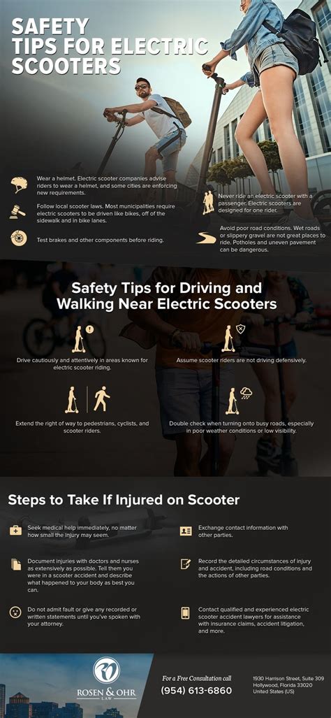 electric scooter safety tips infographic rosen ohr safety tips