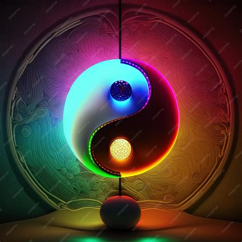 Premium Photo Colorful Yin And Yang Made Of Color Combinations