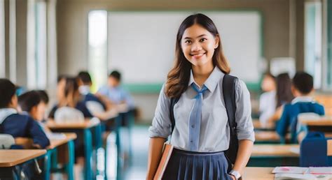 Premium Photo Blonde Girl With Glasses Student In Classroom