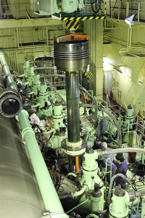 Wartsila 8 Rt Flex 96 Engine Maintenance On Container Ship