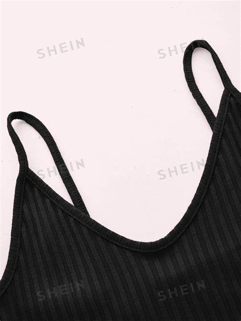 Shein Ezwear Rib Knit Crop Cami Top Shein Uk