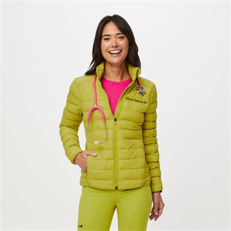 Womens On Shift Packable Puffer Jacket™ Limeade · Figs