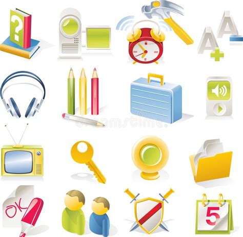 vector objects icons set part  stock vector illustration  audio