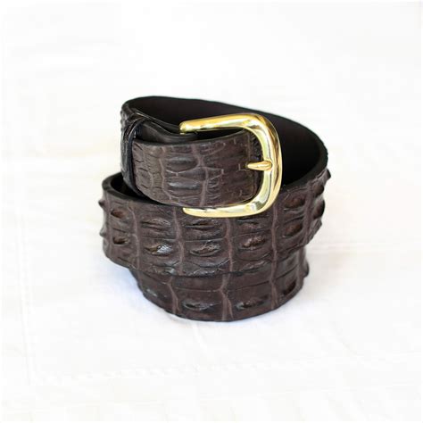 Standard Hornback Crocodile Belt Chocolate Brown Mm Wide