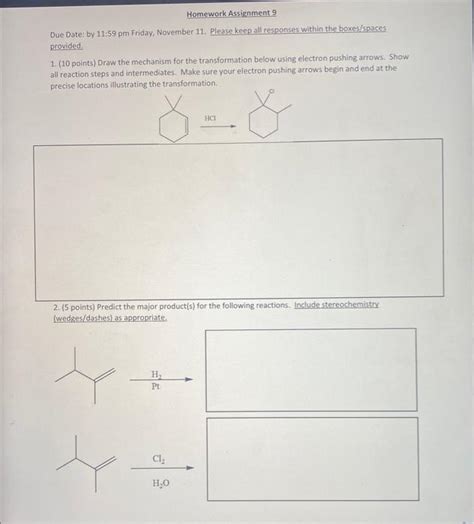 Solved 1. (10 points) Draw the mechanism for the | Chegg.com