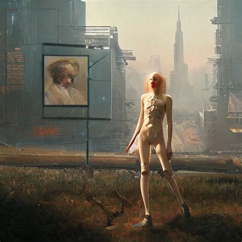 Krea Ai Elle Fanning In The Painted World Of Cyberpunk