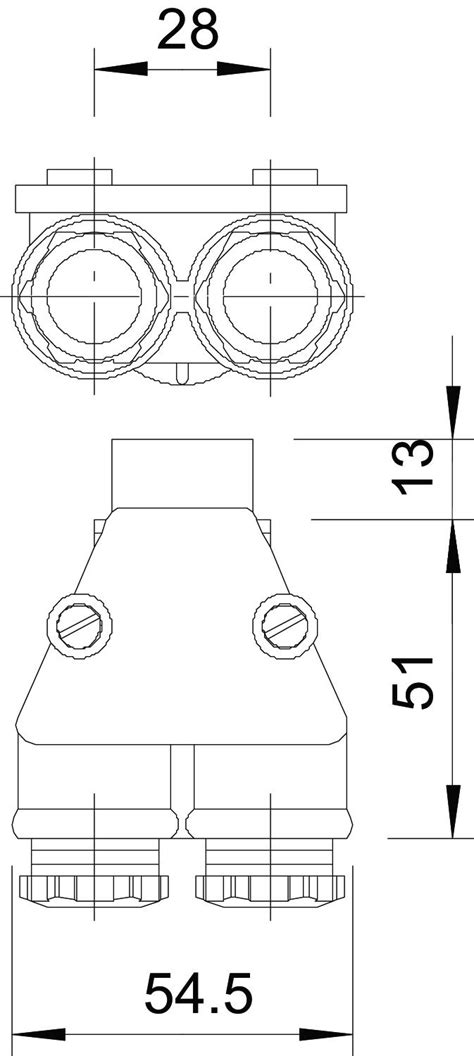 Twin Cable Gland Pg Thread Light Grey Pg 16 Obo